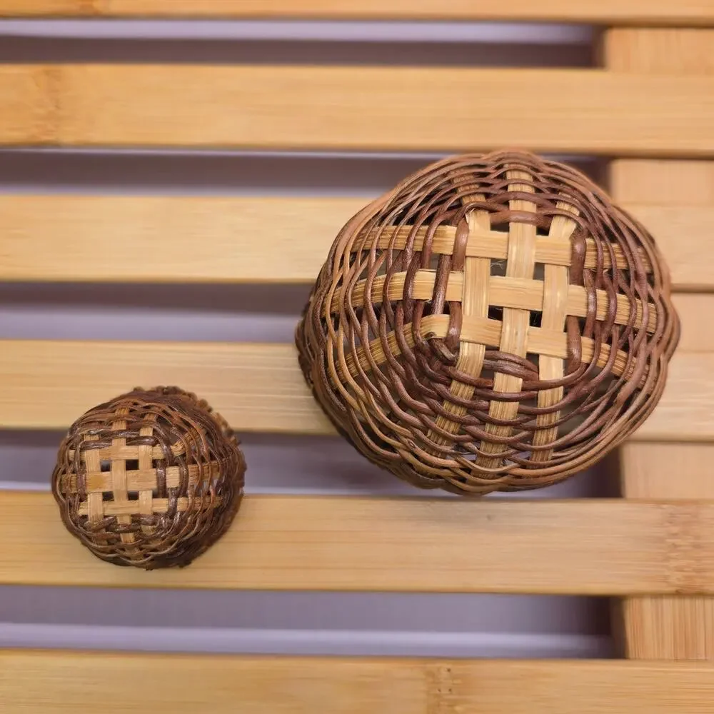 Vintage Miniature Woven Baskets Pair Set 2